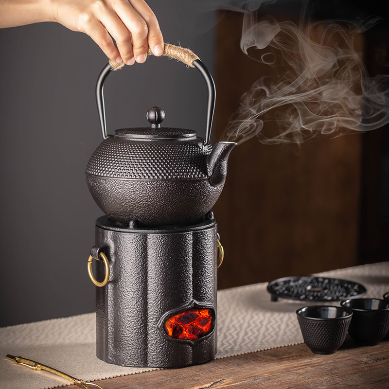 日式铸铁壶围炉煮茶炉炭炉家用茶具烧水壶套装罐罐茶煮茶器养生壶